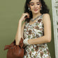 Foil Printed flared kurta pallazos set ( JOKPL 2137W 1581 Brown )