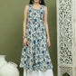 Foil Printed flared kurtas ( JOK 1581 Navy )