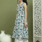 Foil Printed flared kurtas ( JOK 1581 Navy )