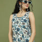 Foil Printed flared kurtas ( JOK 1581 Navy )