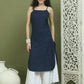 Screen Printed Pure Cotton Kurta With Palazzos ( JOKPL 2137W 1582 Navy )