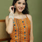 Foil Printed Rayon Kurtas for Women ( JOK 1583 Mustard )