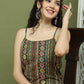 Foil Printed Rayon Kurtas for Women ( JOK 1583 Olive )