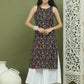 Women's Printed Rayon Kurtas ( JOK 1584 Black )