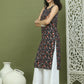 Women's Printed Rayon Kurtas ( JOK 1584 Black )
