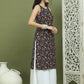 Women's Printed Rayon Kurtas ( JOK 1584 Black )