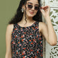 Women's Printed Rayon Kurtas ( JOK 1584 Black )