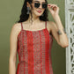 Foil Printed Rayon Kurtas for Women ( JOK 1586 Red )