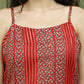 Foil Printed Rayon Kurtas for Women ( JOK 1586 Red )
