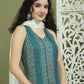 Foil Printed Rayon Kurta Palazzos & Dupatta for Women ( JOKPL 2137W D31W 1575 Blue )