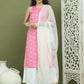 Printed Rayon Kurta Palazzo & Dupatta ( JOKPL 2137W D31W 1580 Pink )