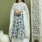 Foil Printed flared kurta pallazos With Dupatta ( JOKPL 2137W D31W 1581 Navy )