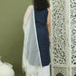 Screen Printed Pure Cotton Kurta Palazzos with Dupatta ( JOKPL 2137W D31W 1582 Navy )