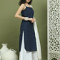 Screen Printed Pure Cotton Kurta Palazzos with Dupatta ( JOKPL 2137W D31W 1582 Navy )