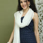 Screen Printed Pure Cotton Kurta Palazzos with Dupatta ( JOKPL 2137W D31W 1582 Navy )