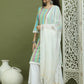 Lace Work, Woven Design straight Kurta Palazzo Dupatta Set ( JOKPL 2137W D31W 1589 Green )