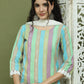 Lace Work, Woven Design straight Kurta Palazzo Dupatta Set ( JOKPL 2137W D31W 1589 Green )
