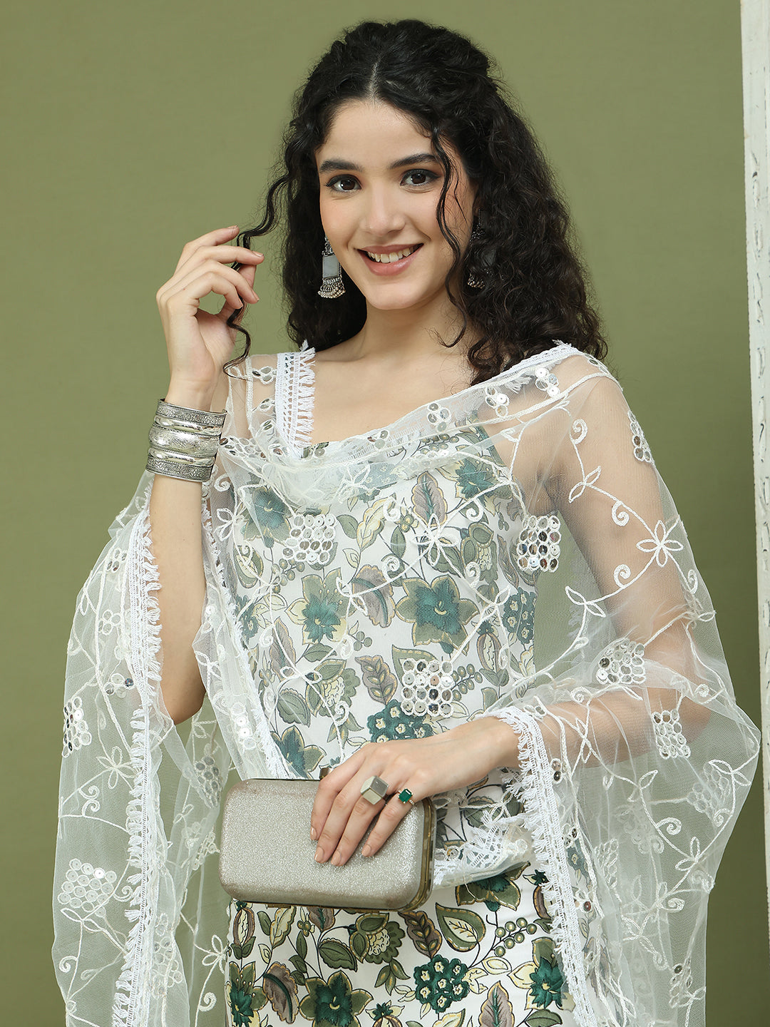 Foil Printed Rayon Kurta Palazzos With Dupatta ( JOKPL 2137W D67W 1573 Green )