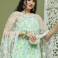 Floral Printed Rayon Kurta Palazzos with Dupatta ( JOKPL 2137W D67W 1578 Green )
