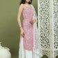 Floral Printed Rayon Kurta Palazzos with Dupatta ( JOKPL 2137W D67W 1578 Pink )