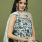 Foil Printed flared kurta pallazos With Dupatta ( JOKPL 2137W D67W 1581 Navy )