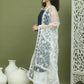 Screen Printed Pure Cotton Kurta Palazzos with Dupatta ( JOKPL 2137W D67W 1582 Navy )