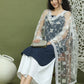 Screen Printed Pure Cotton Kurta Palazzos with Dupatta ( JOKPL 2137W D67W 1582 Navy )