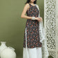 Floral Printed Rayon Kurta Palazzo Set ( JOKPL 2137W D67W 1584 Black )