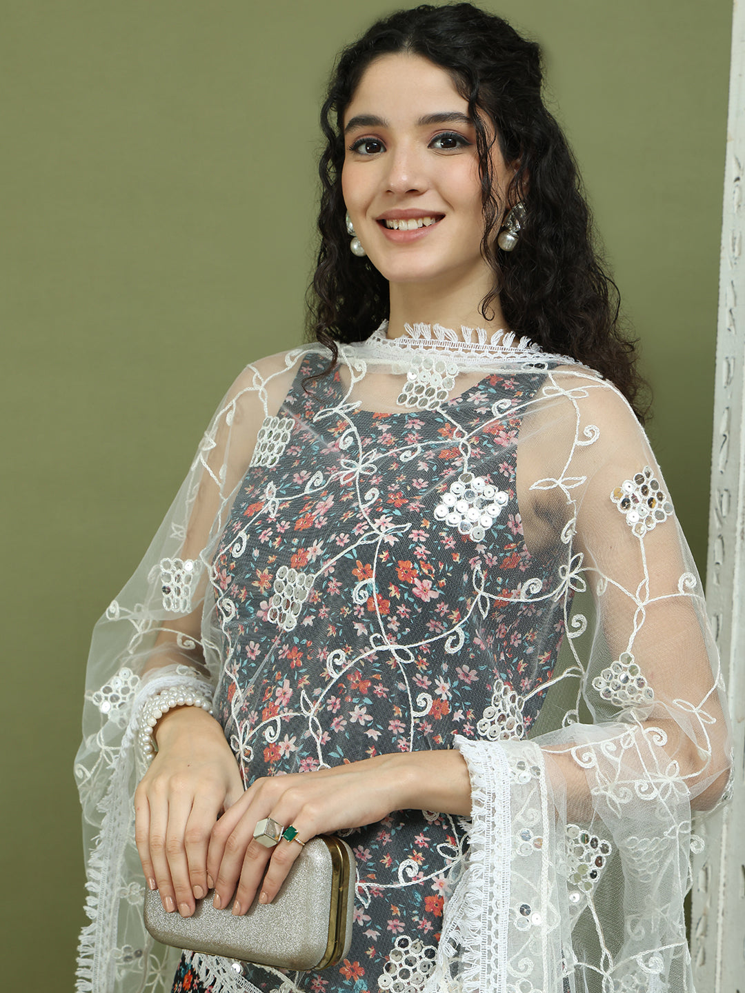 Floral Printed Rayon Kurta Palazzo Set ( JOKPL 2137W D67W 1584 Black )