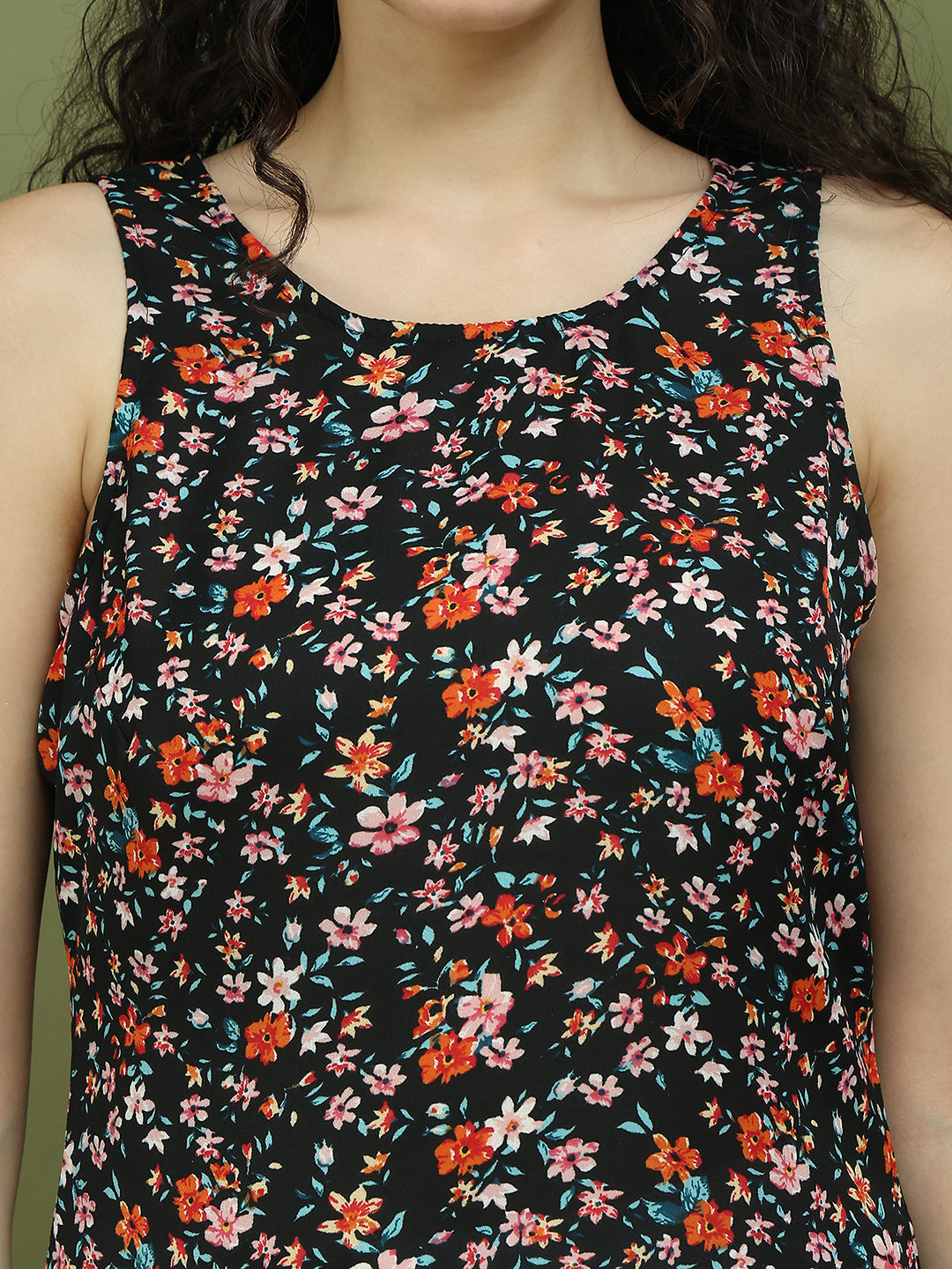 Floral Printed Rayon Kurta Palazzo Set ( JOKPL 2137W D67W 1584 Black )