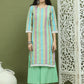 Lace Work, Woven Design straight Kurtas for Women ( JOK 1589 Green )