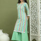 Lace Work, Woven Design straight Kurtas for Women ( JOK 1589 Green )