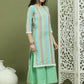 Lace Work, Woven Design straight Kurtas for Women ( JOK 1589 Green )