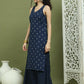 Printed Cotton Kurta Palazzo Set ( JOKPL 2138N 1585 Navy )