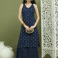 Printed Cotton Kurta Palazzo Set ( JOKPL 2138N 1585 Navy )