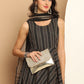 Woven Design flared kurta pallazos dupatta set