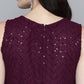Women Embroidered Sequinned Kurta & Palazzos With Dupatta