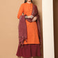 Women Woven Design Orange Kurta with Palazzos & With Dupatta ( JOKPL D51P 1555 Orange )