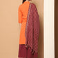 Women Woven Design Orange Kurta with Palazzos & With Dupatta ( JOKPL D51P 1555 Orange )