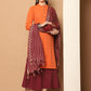 Women Woven Design Orange Kurta with Palazzos & With Dupatta ( JOKPL D51P 1555 Orange )