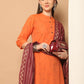 Women Woven Design Orange Kurta with Palazzos & With Dupatta ( JOKPL D51P 1555 Orange )