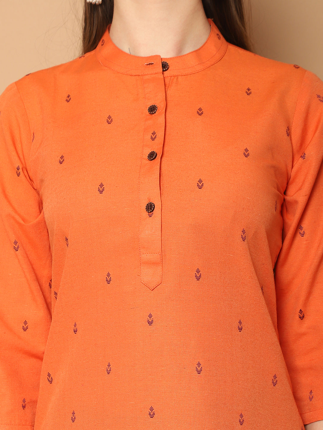 Women Woven Design Orange Kurta with Palazzos & With Dupatta ( JOKPL D51P 1555 Orange )