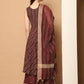 Women Woven Design Kantha Work Kurta with Palazzos & With Dupatta ( JOKPL D56M 1554 Maroon )