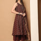 Women Woven Design Kantha Work Kurta with Palazzos & With Dupatta ( JOKPL D56M 1554 Maroon )