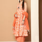 Printed orange flared kurta pallazos dupatta set ( JOKPL D56O 1546 Orange )