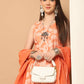 Printed orange flared kurta pallazos dupatta set ( JOKPL D56O 1546 Orange )