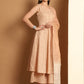 Women Brown Woven Design Flared Kurta with Palazzos & With Dupatta ( JOKPL D59BR 1553 Brown )