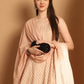 Women Brown Woven Design Flared Kurta with Palazzos & With Dupatta ( JOKPL D59BR 1553 Brown )
