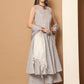 Women Grey Woven Design Flared Kurta with Palazzos & With Dupatta ( JOKPL D59GR 1553 Grey )