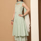 Women Green Woven Design Flared Kurta with Palazzos & With Dupatta ( JOKPL D59G 1553 Green )